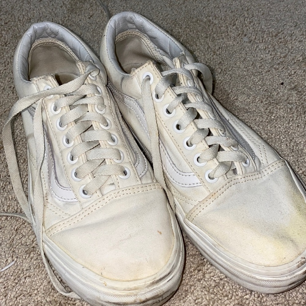 off-white / cream old skool vans